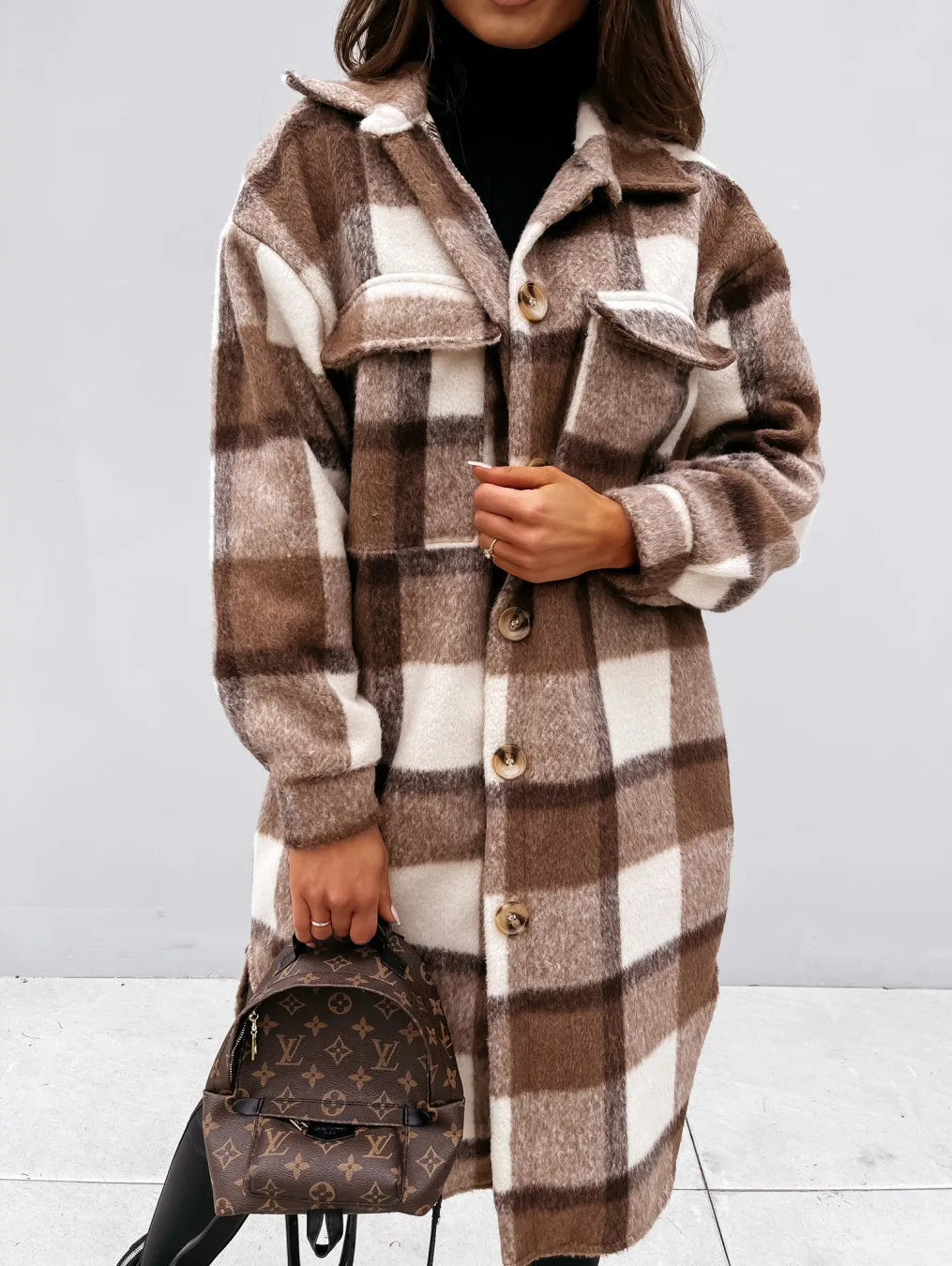 Elmwood Plaid Button Down Coat - London Lake