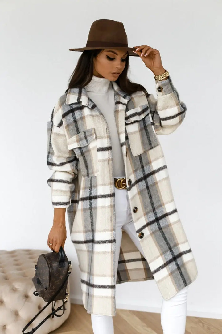 Elmwood Plaid Button Down Coat - London Lake