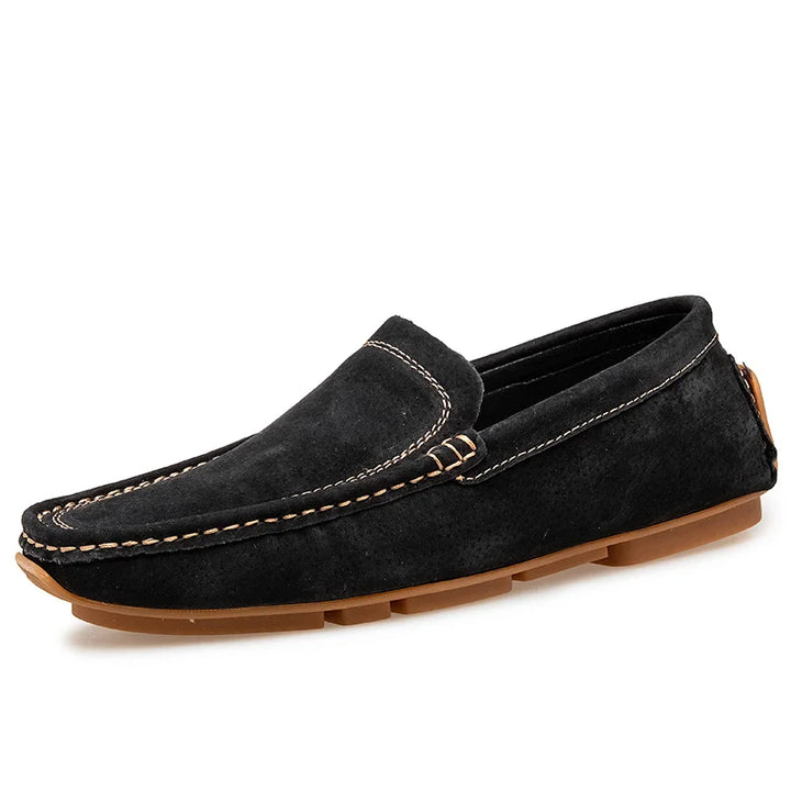 Radcliff Stitched Suede Loafers - London Lake