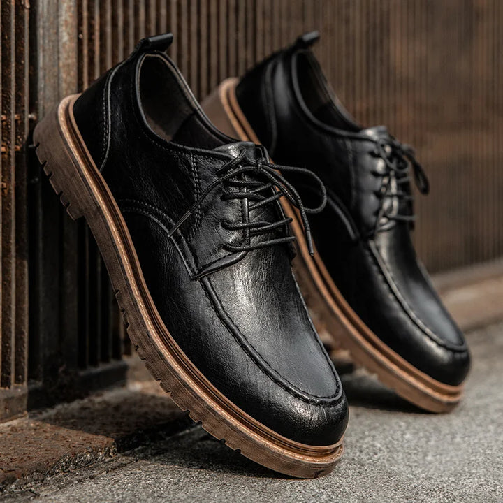 Brayden Leather Lace-Up Shoes - London Lake