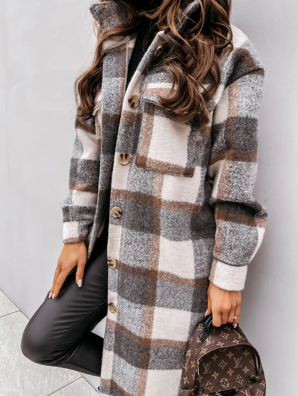 Elmwood Plaid Button Down Coat - London Lake