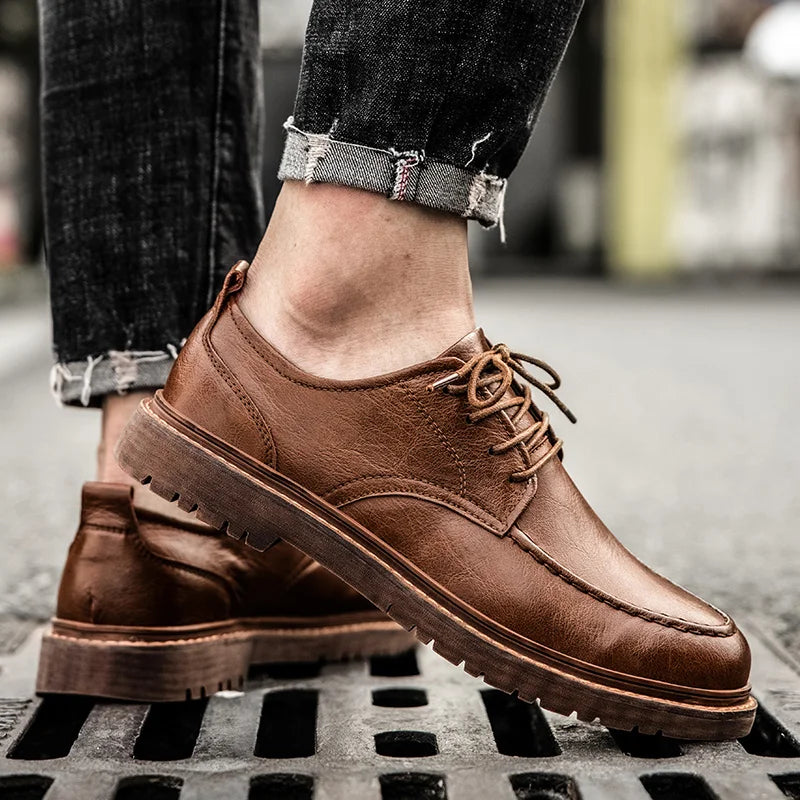 Brayden Leather Lace-Up Shoes - London Lake