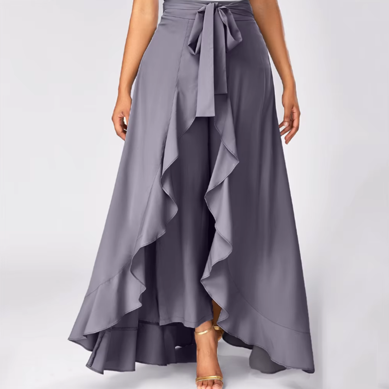 Savannah Ruffle Skirt Trousers - London Lake