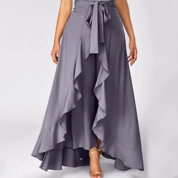 Savannah Ruffle Skirt Trousers - London Lake