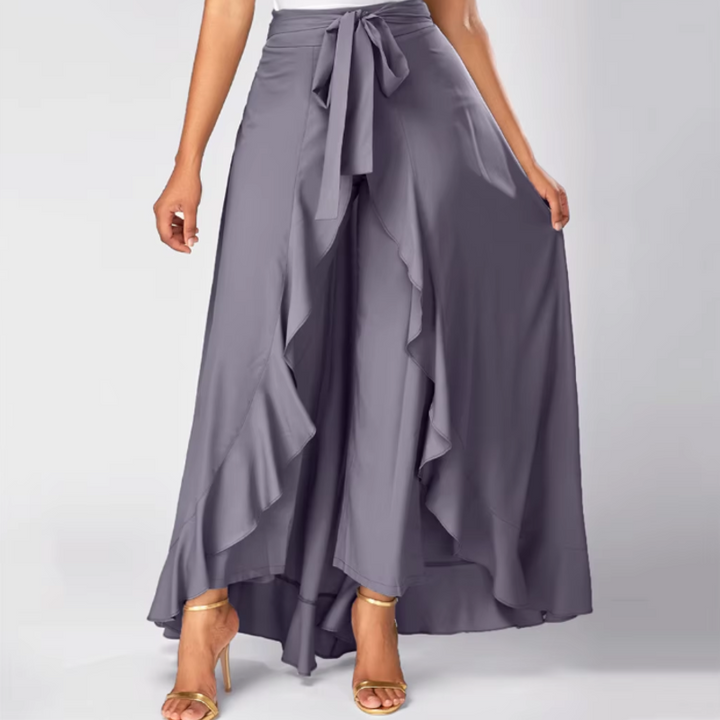 Savannah Ruffle Skirt Trousers - London Lake