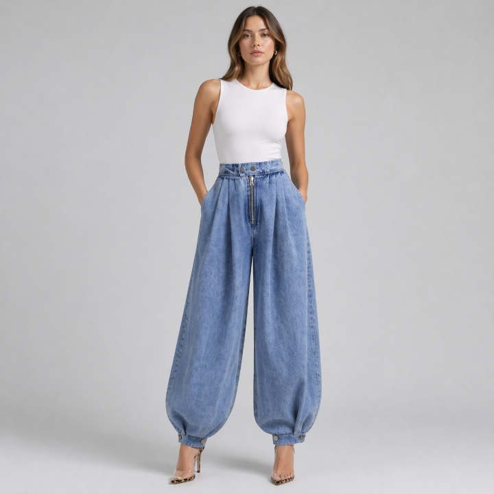 High Waist Balloon Jeans - London Lake