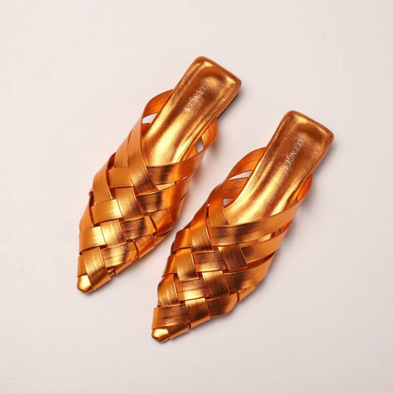 Sofia Woven Leather Mules - London Lake