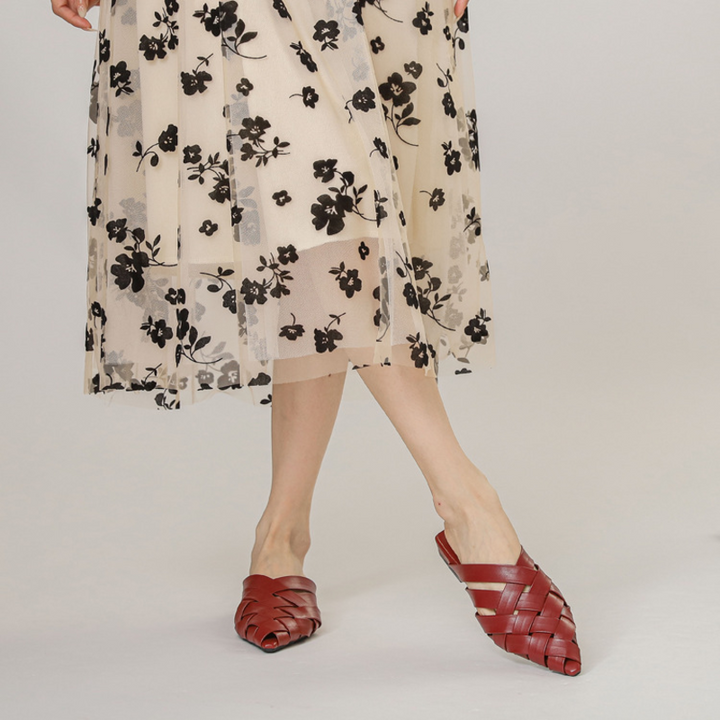 Sofia Woven Leather Mules - London Lake