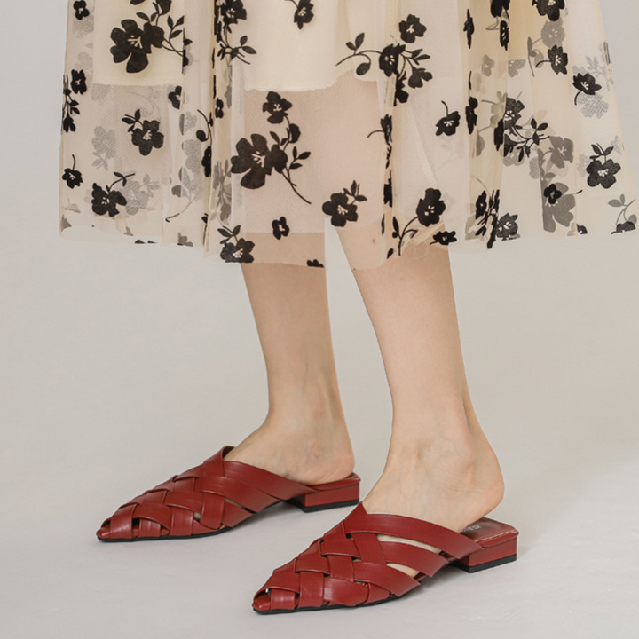 Sofia Woven Leather Mules - London Lake