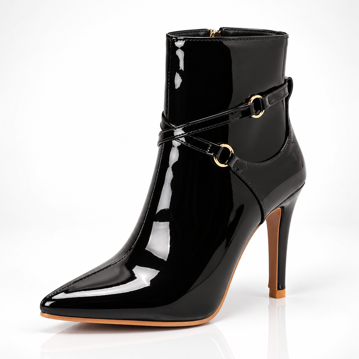 Kiara Patent Strap Ankle Boots
