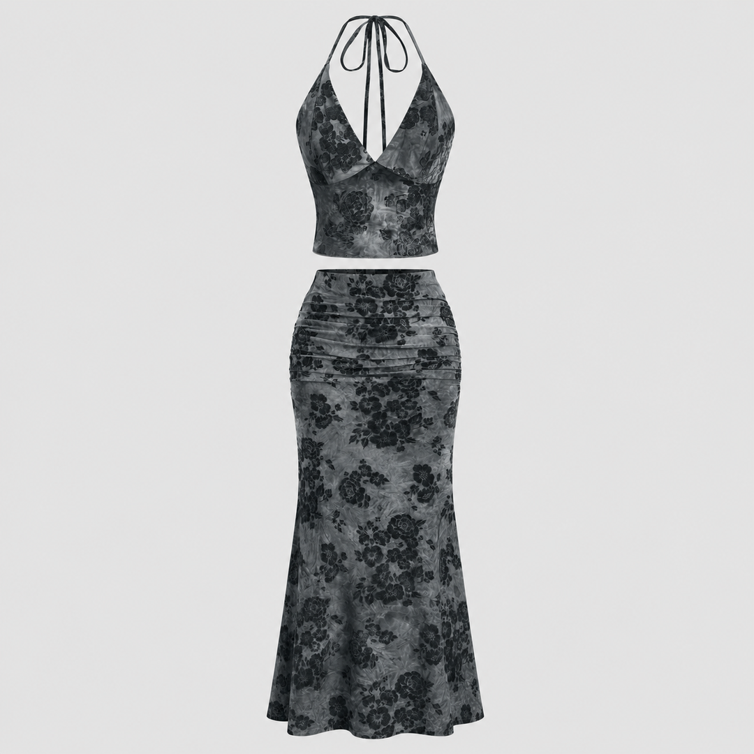 Boho Halter Maxi Set
