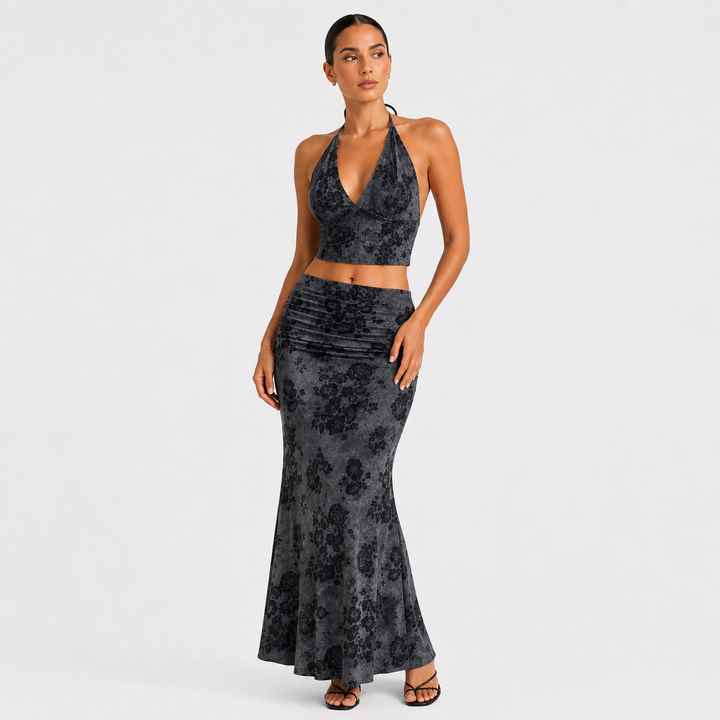 Boho Halter Maxi Set