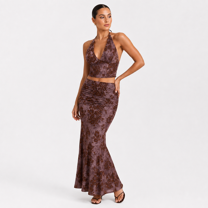 Boho Halter Maxi Set