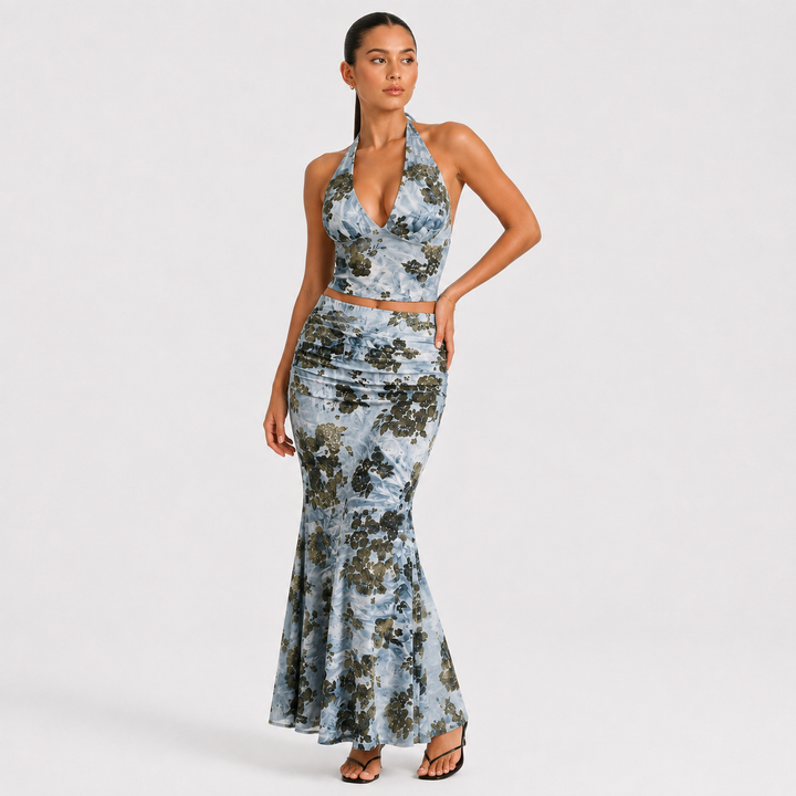 Boho Halter Maxi Set