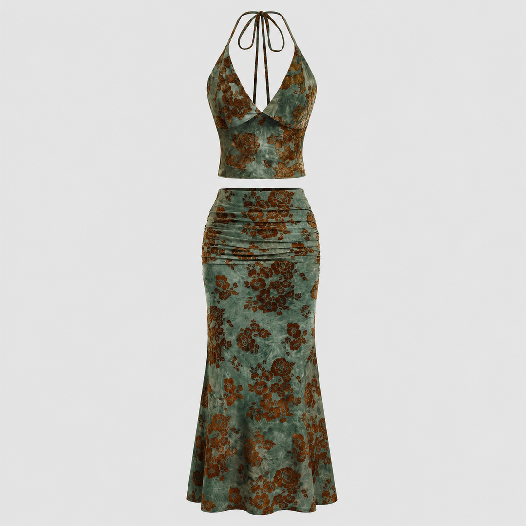 Boho Halter Maxi Set