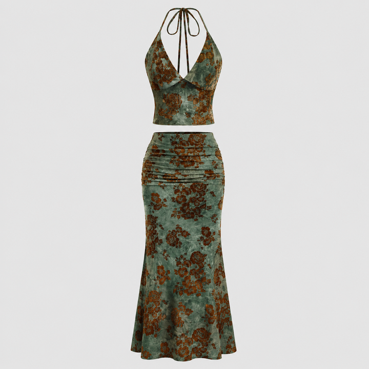 Boho Halter Maxi Set