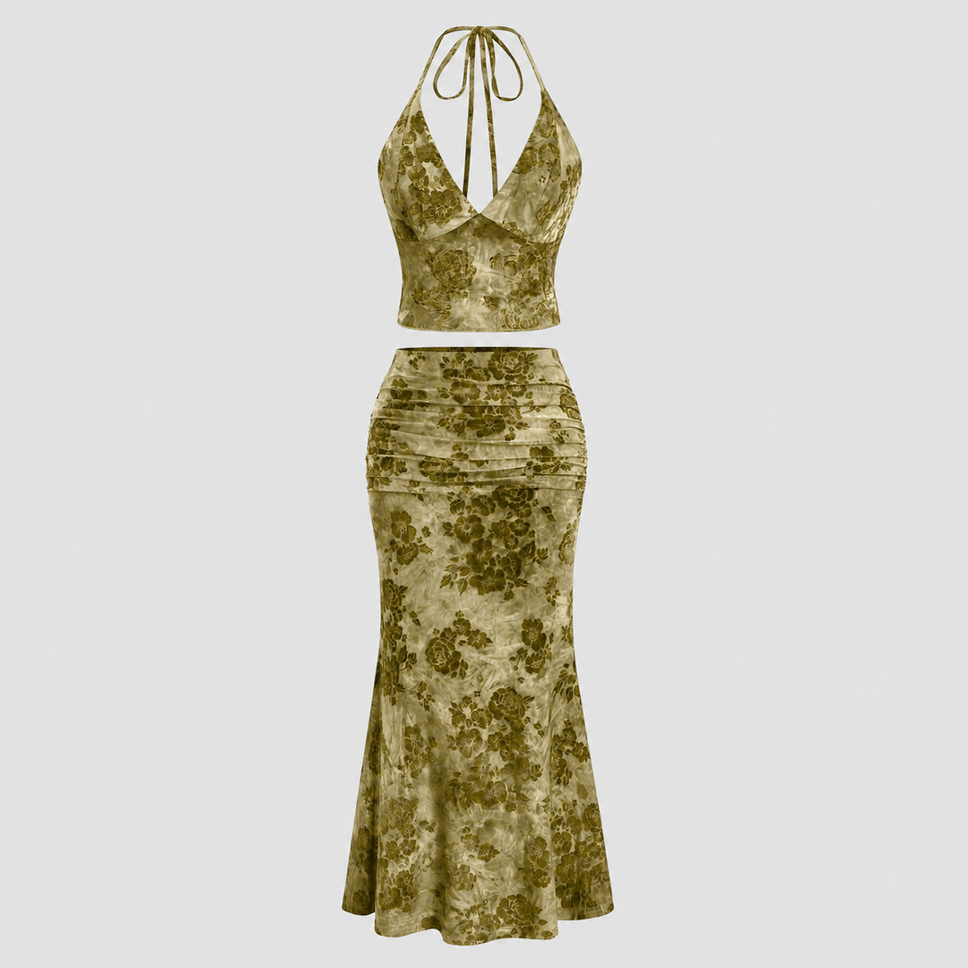 Boho Halter Maxi Set