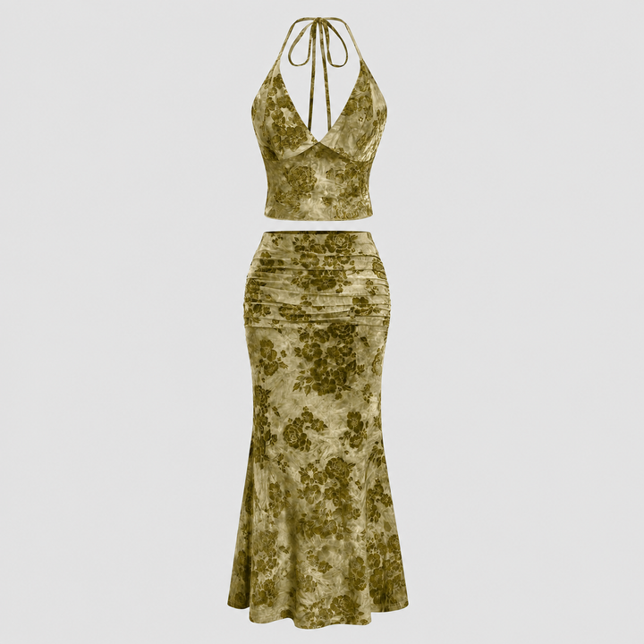 Boho Halter Maxi Set