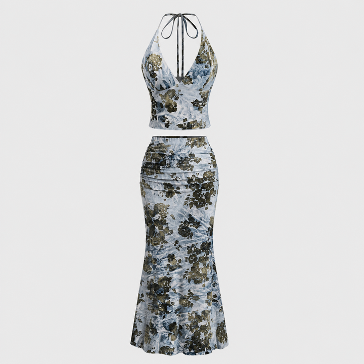 Boho Halter Maxi Set