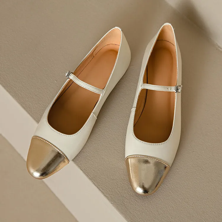 Margaux Genuine Leather Flats - London Lake