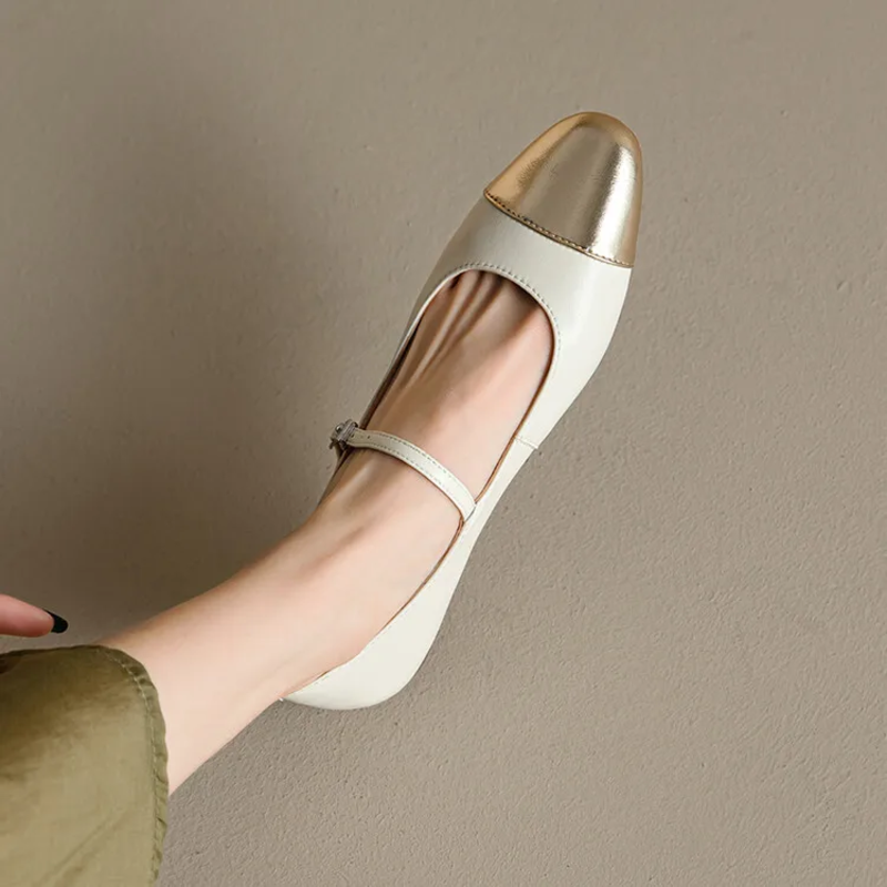 Margaux Genuine Leather Flats - London Lake