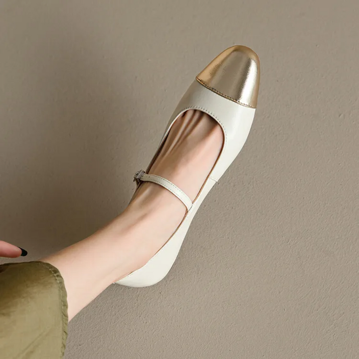 Margaux Genuine Leather Flats - London Lake