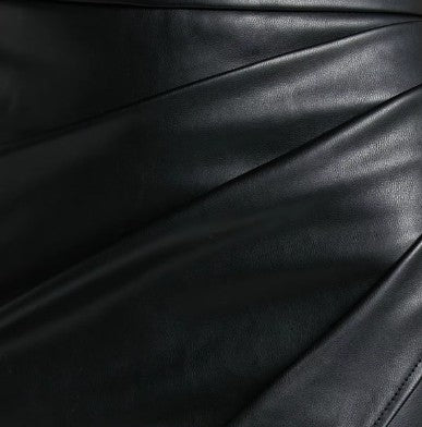 Overlayed Vegan Leather Skirt - London Lake