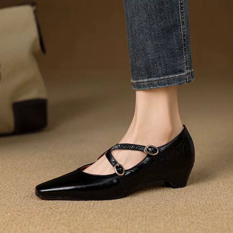 Leona Leather Mary Janes - London Lake