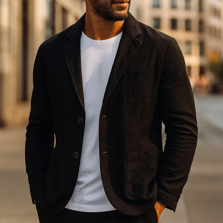 Lincoln Linen Blazer - London Lake