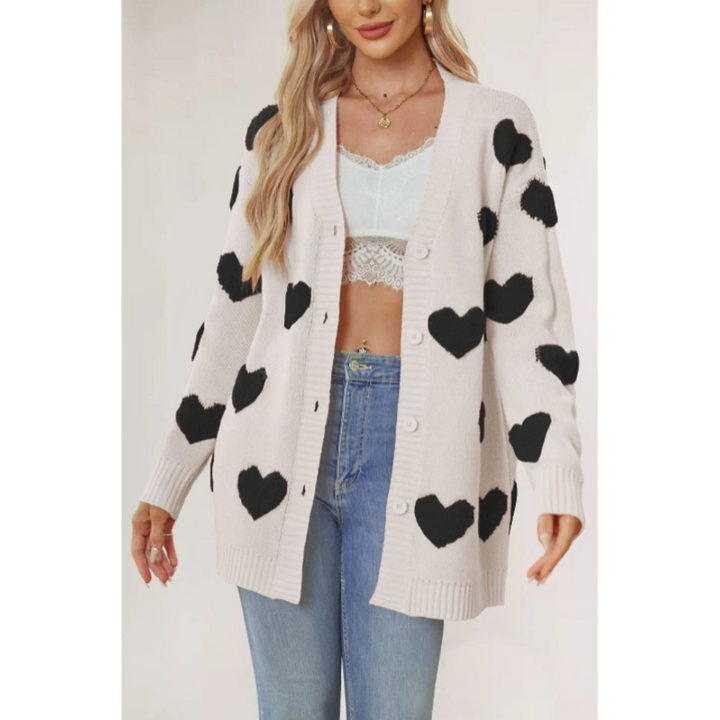 Love Blossom Knit V-Neck Cardigan - London Lake