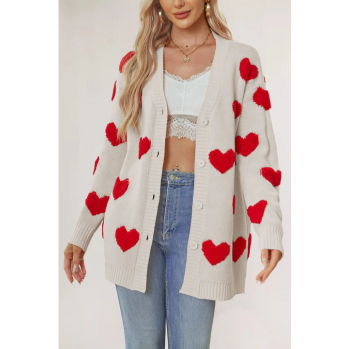 Love Blossom Knit V-Neck Cardigan - London Lake