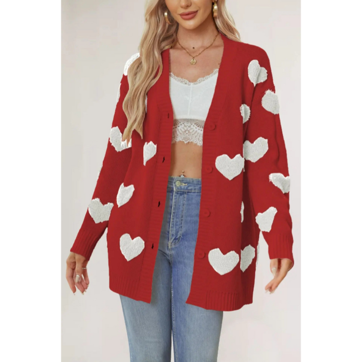 Love Blossom Knit V-Neck Cardigan - London Lake