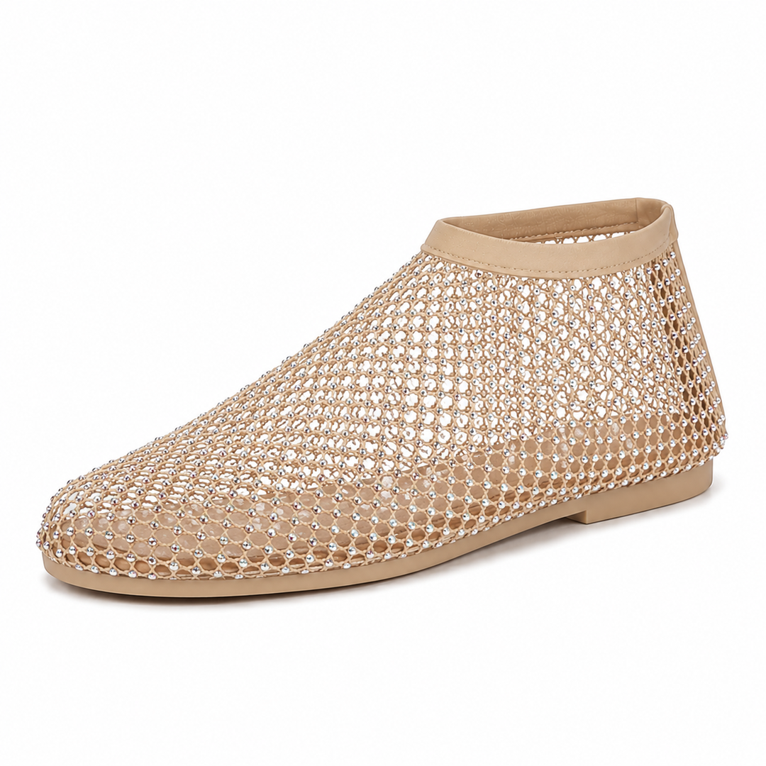 Vanessa Crystal Mesh Flats