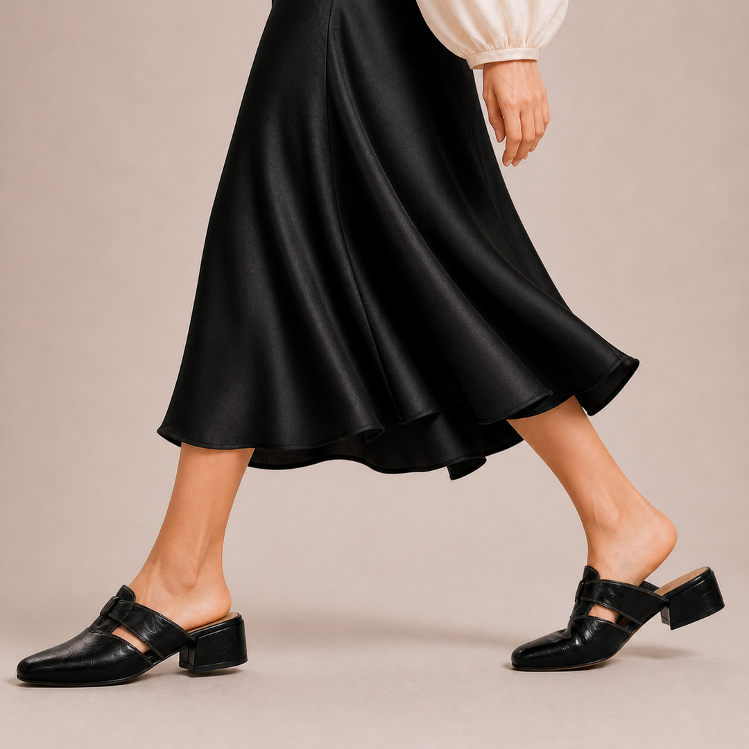 Valerie Leather Mule - London Lake
