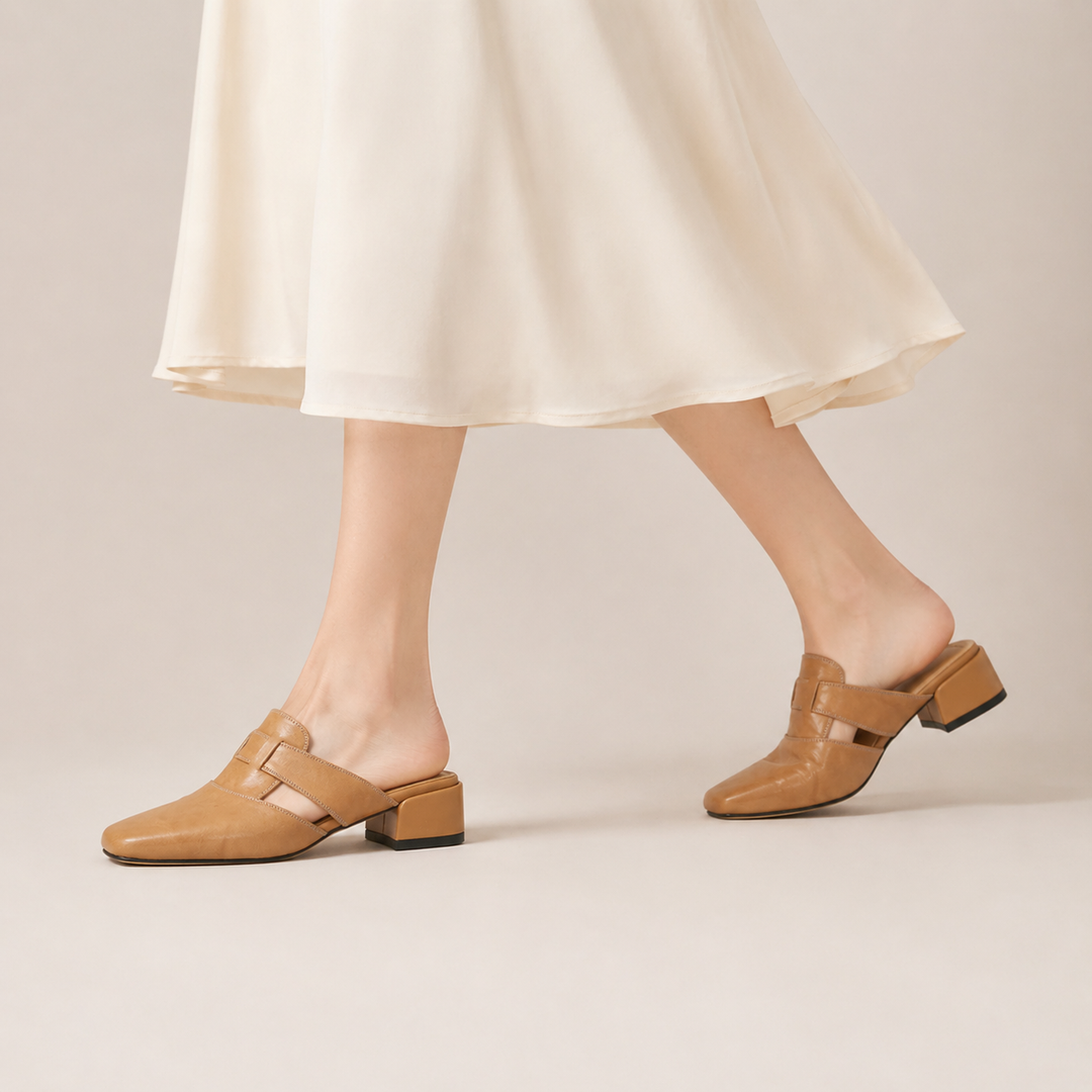 Valerie Leather Mule - London Lake