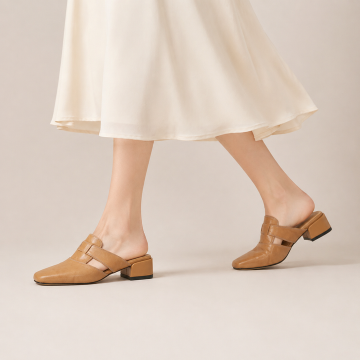 Valerie Leather Mule - London Lake