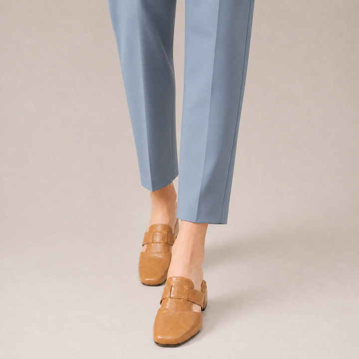 Valerie Leather Mule - London Lake