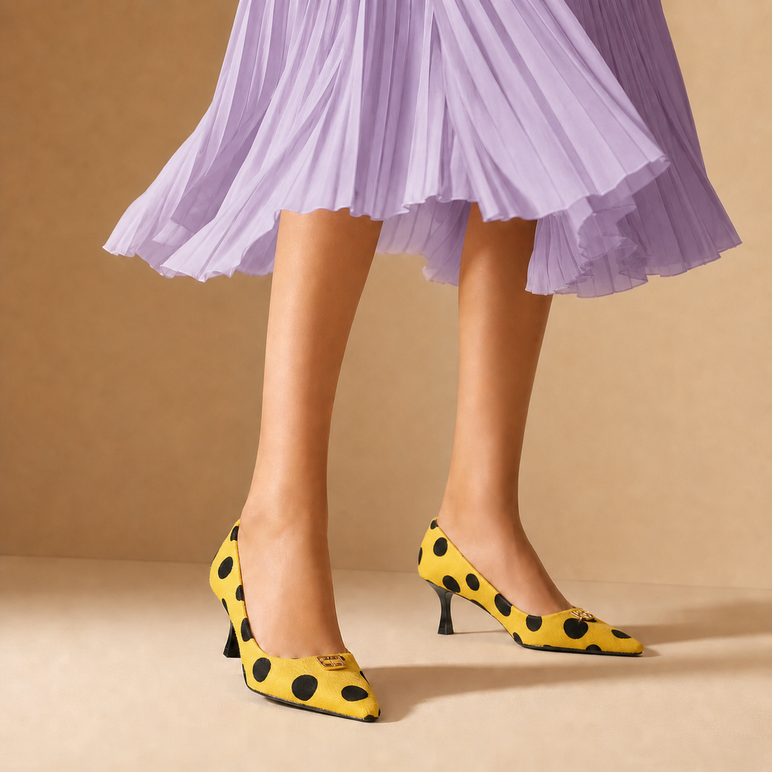 Mabelle Polka Heels - London Lake