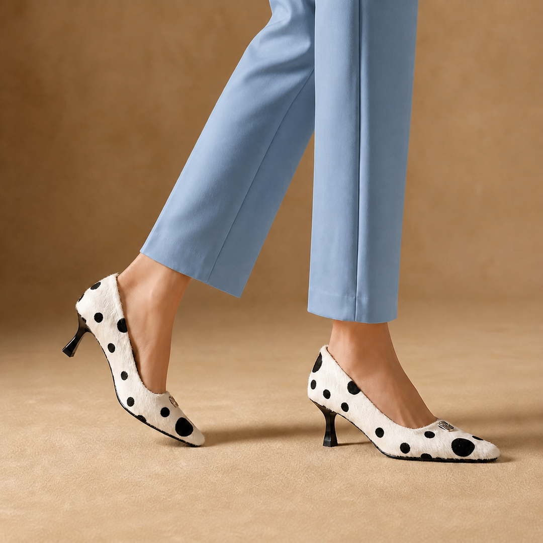 Mabelle Polka Heels - London Lake
