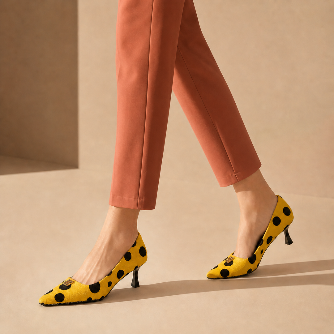 Mabelle Polka Heels - London Lake