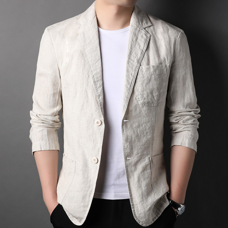 Hampton Linen Blazer - London Lake