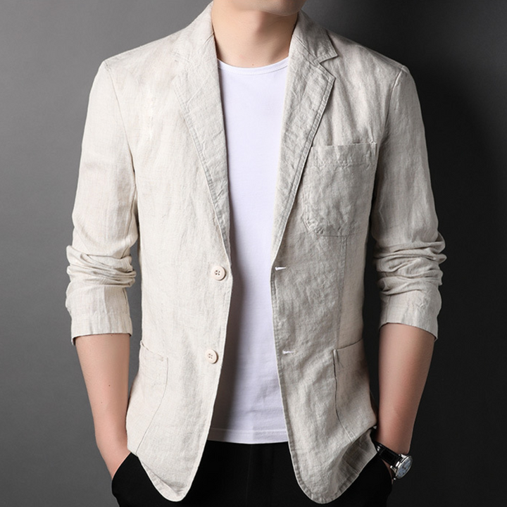 Hampton Linen Blazer - London Lake