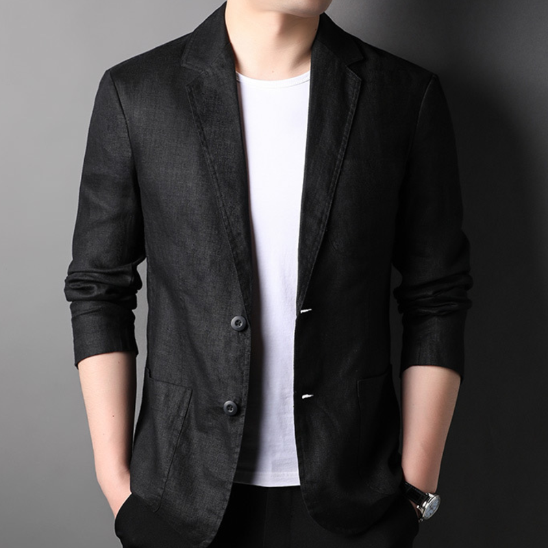 Hampton Linen Blazer - London Lake