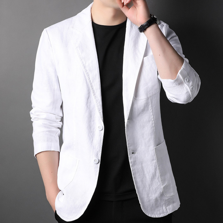 Hampton Linen Blazer - London Lake