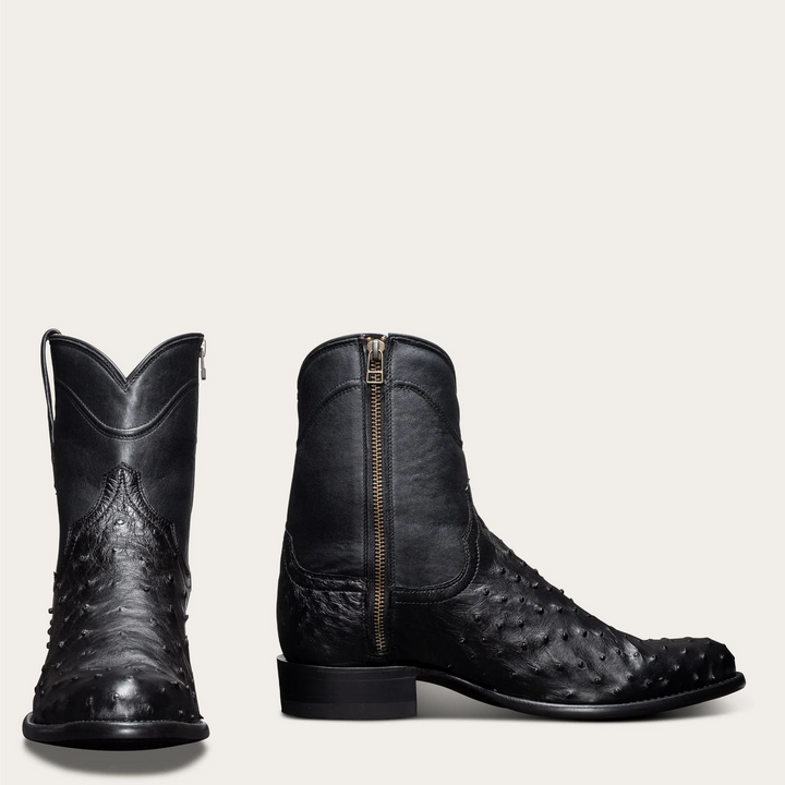 Grand Quill Ostrich Zip Boot - London Lake