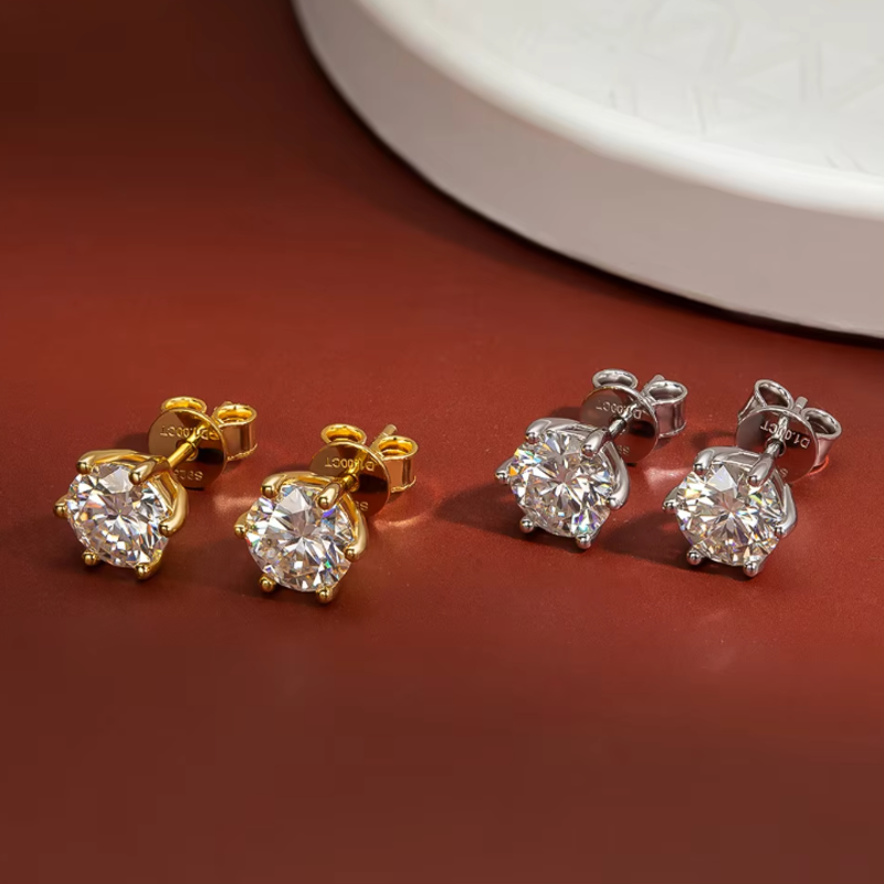 Lyra Glow Moissanite Studs - London Lake
