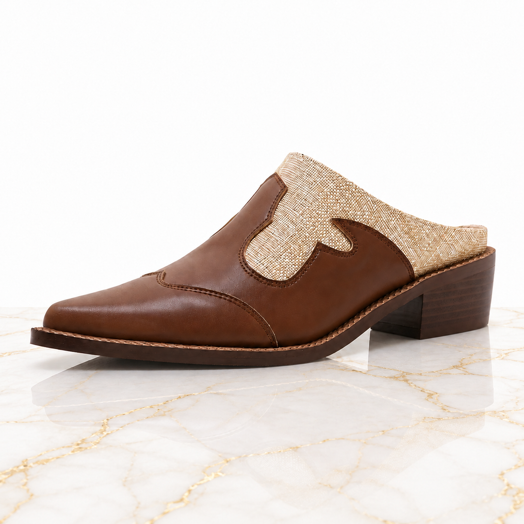 Nadine Leather Mules - London Lake