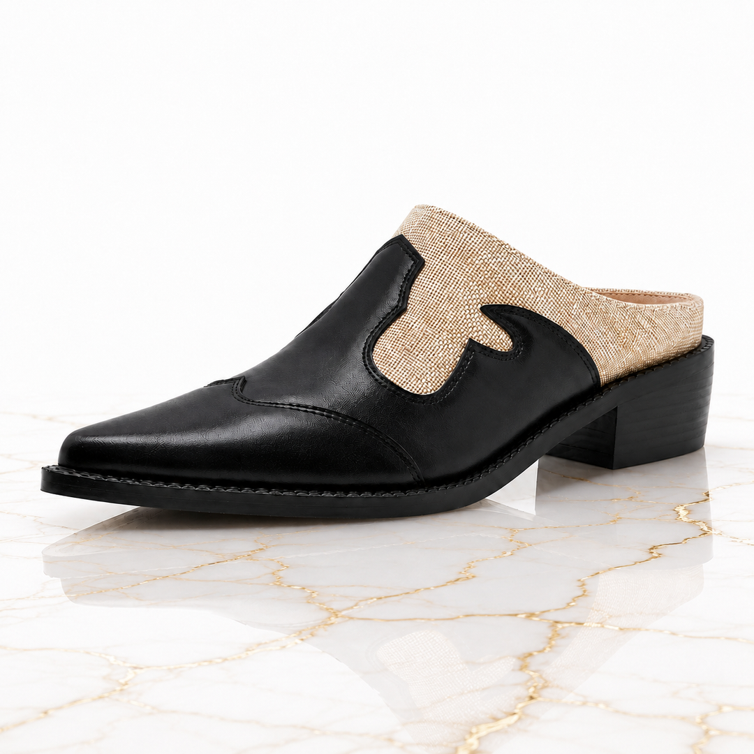 Nadine Leather Mules - London Lake