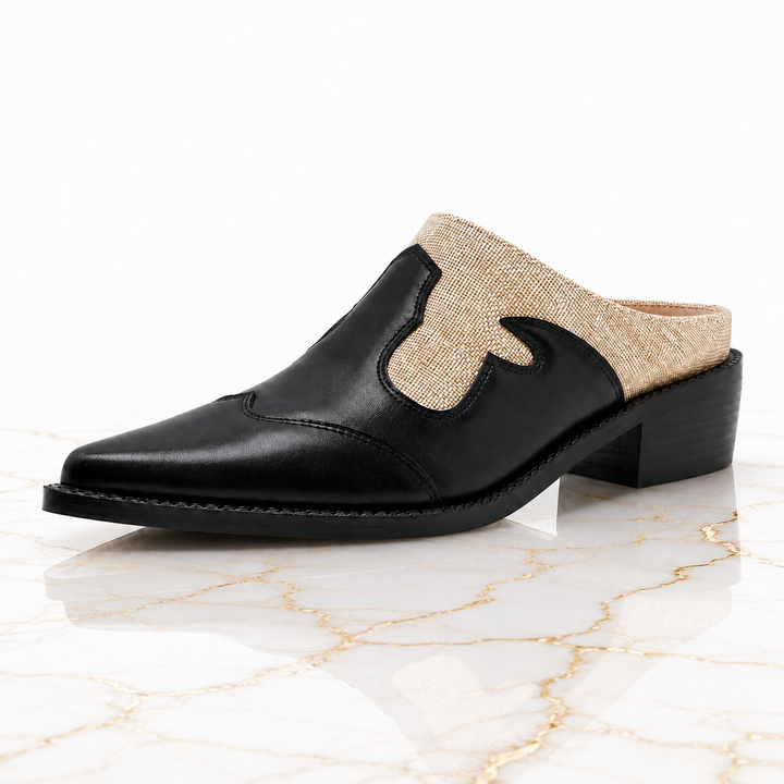 Nadine Leather Mules - London Lake