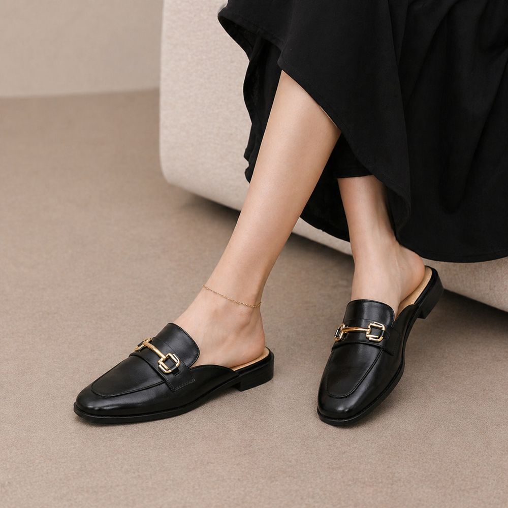 Dianne Flat Mule - London Lake
